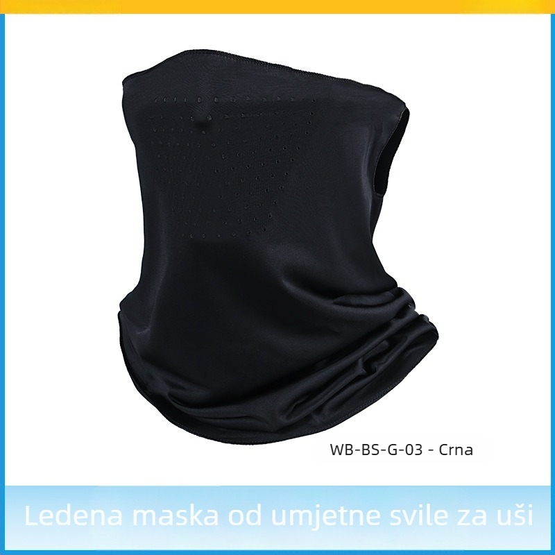 Maska za vožnju biciklom s ušnim petljama, perforirana, prozračna poliester tkanina