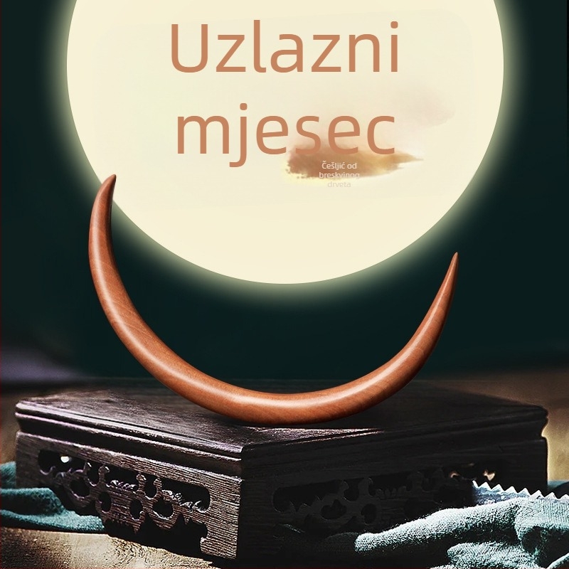 Little Plum retro drvena igla za kosu sa srcolikim dizajnom – dodatak za kosu
