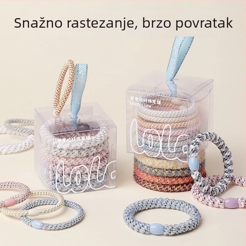 Aksesorij za kosu – pleteni konopac za kosu, ručno izrađeno, miješani materijali, stil: pleteni, sezona: ljeto 2024