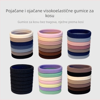 Elastična gumica za kosu za rep, od tkanine, ručno izrađena, jednostavan stil, visoka elastičnost, jesen 2025