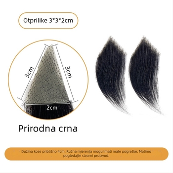 Muška perika s M-oblikom linije kose, bočne strane, ručno tkanа ljudska kosa, može se bojiti