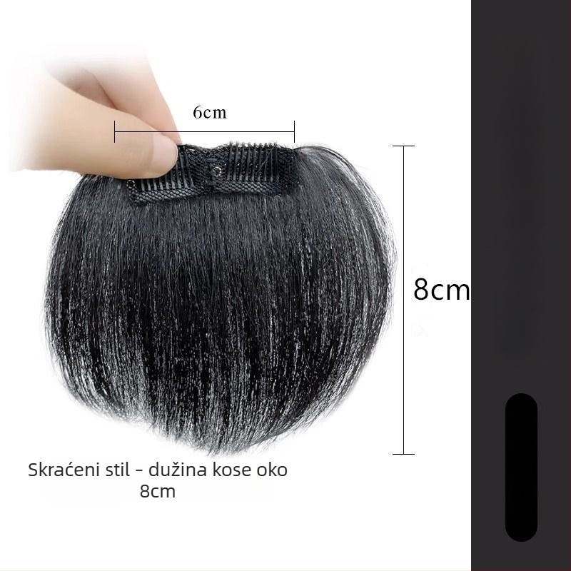 Muška perika s linijom kose - ručno tkan, duga ljudska kosa, pokriva čelnu liniju, može se bojiti