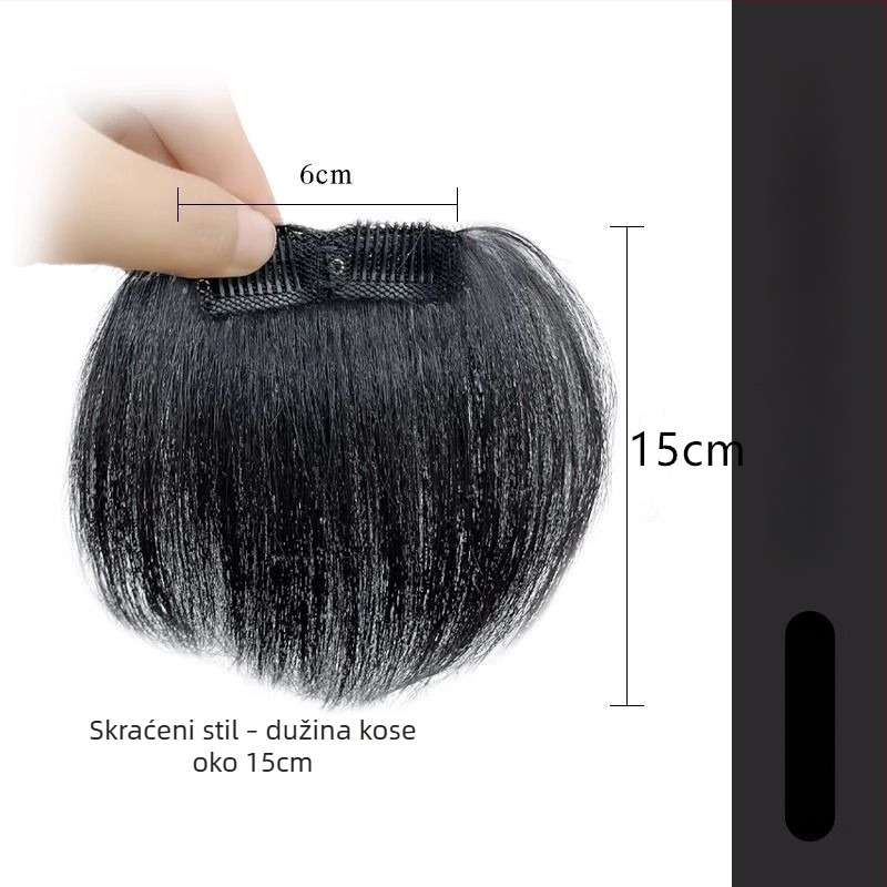 Muška perika s linijom kose - ručno tkan, duga ljudska kosa, pokriva čelnu liniju, može se bojiti