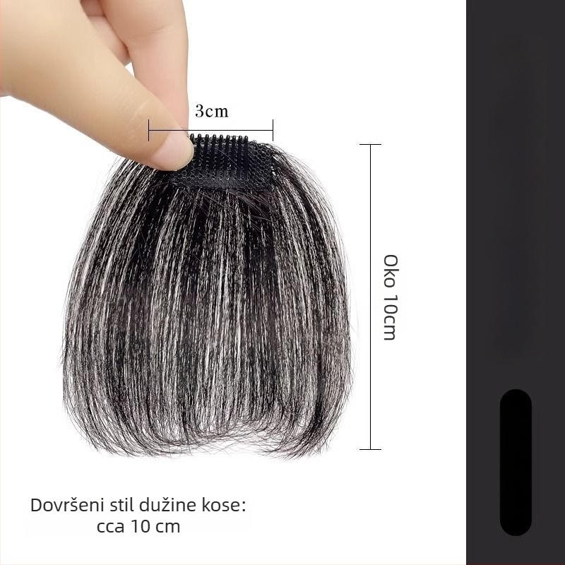 Muška perika s linijom kose - ručno tkan, duga ljudska kosa, pokriva čelnu liniju, može se bojiti