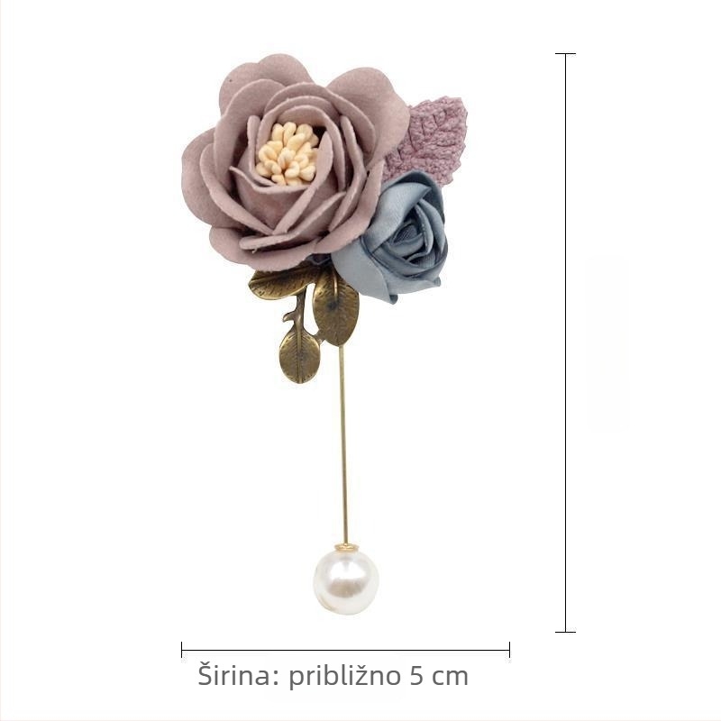 Broš s cvjetnim dizajnom u korejskom stilu, od tkanine (Materijal: Tekstil; Stil: Korejski stil; Funkcija: Dekoracija; Namijenjeno ženama; Vrsta: Broš)