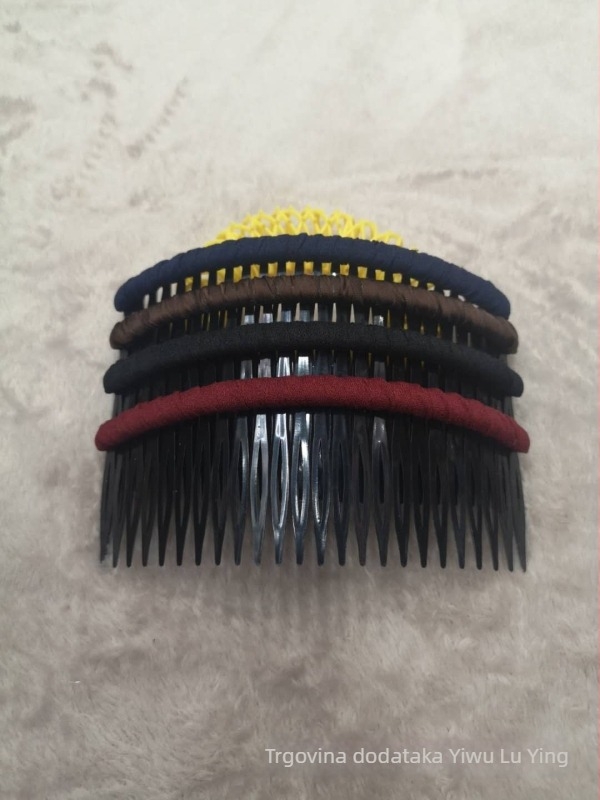Plastični češalj za kosu od tkanine s cvjetnim uzorkom, umetak za šiške, 24 zuba, protuklizni plastični materijal, ručna izrada, ukras za kosu