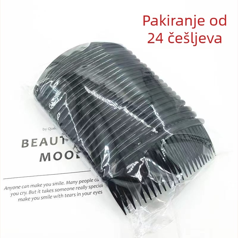 Plastični češalj za kosu od tkanine s cvjetnim uzorkom, umetak za šiške, 24 zuba, protuklizni plastični materijal, ručna izrada, ukras za kosu