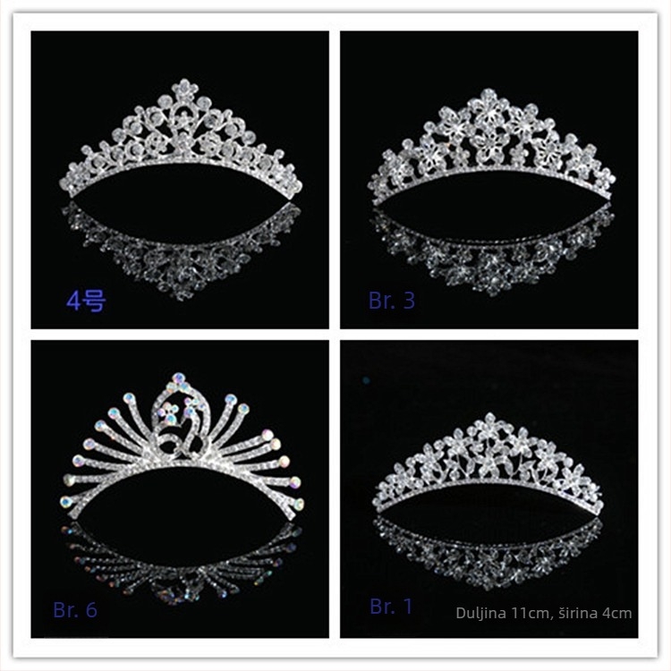 Vjenčani dodatak za kosu u korejskom stilu, korona od legure s elektroplatiranjem