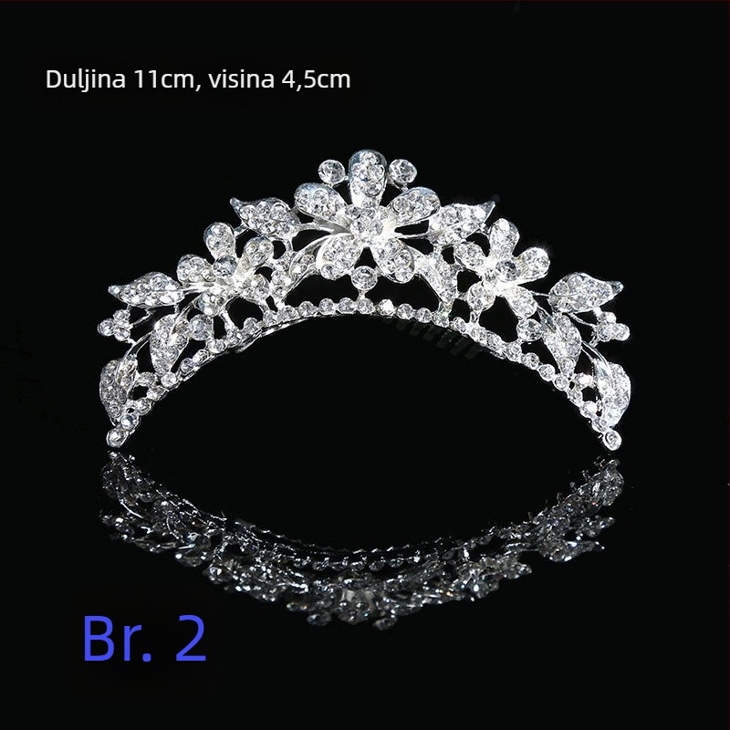 Vjenčani dodatak za kosu u korejskom stilu, korona od legure s elektroplatiranjem