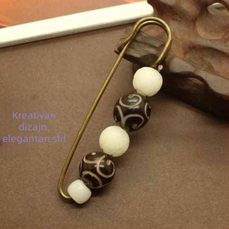 Mengfu broš – retro stil, geometrijski dizajn, Lotus motiv, Bodhi materijal (Materijal: Bodhi; Stil: Retro; Marka: Mengfu; Motiv: Lotus)