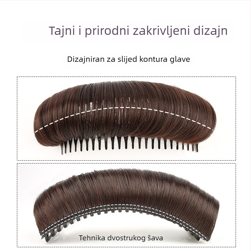 Yu Chen Jastučić za volumen na vrhu glave s češljem — prirodna kratka kosa, žica visoke temperature