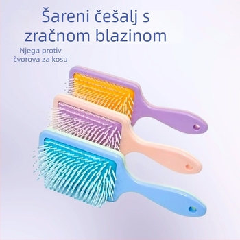 Plastična frizerska češalj s zračnim jastukom, široka glava, masaža, za kovrčavu kosu, za djevojke