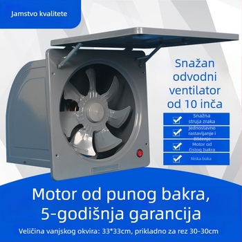 Ispušni ventilator – kupaonica i kuhinja, cijelo metalno kućište, snažan i tih, 220V, 50Hz