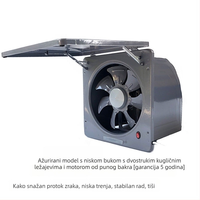 Ispušni ventilator – kupaonica i kuhinja, cijelo metalno kućište, snažan i tih, 220V, 50Hz