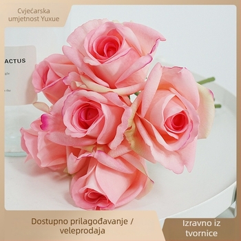 Yu Xue Flower Art – cvijet u bočici – ruža – umjetni cvijet za vjenčanje, rekviziti za fotografiju, kućna dekoracija • Pakiranje: karton