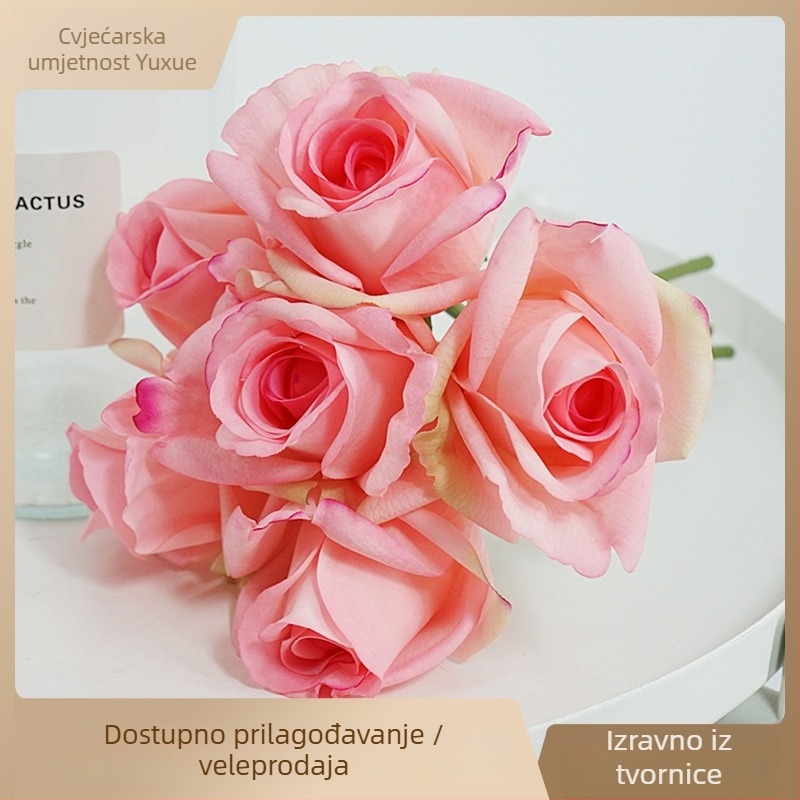 Yu Xue Flower Art – cvijet u bočici – ruža – umjetni cvijet za vjenčanje, rekviziti za fotografiju, kućna dekoracija • Pakiranje: karton