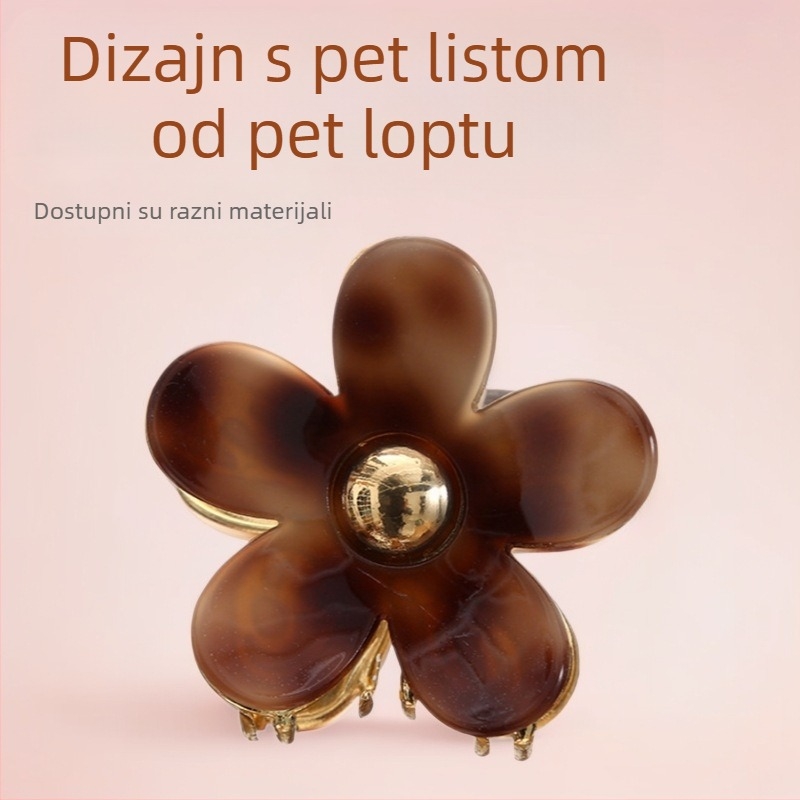 Gripper klamerica za kosu - Akril, Titanij umetak, Literarni retro stil, Dodatak za glavu