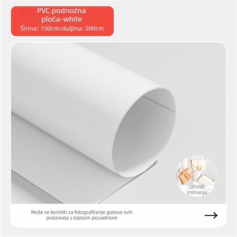 PVC pozadina ploča s mat završnom površinom, vodootporna za fotografiranje proizvoda, uz T-nosač