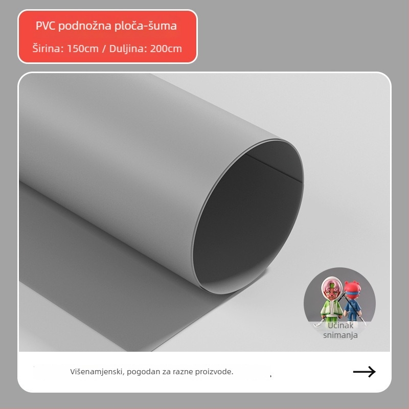 PVC pozadina ploča s mat završnom površinom, vodootporna za fotografiranje proizvoda, uz T-nosač