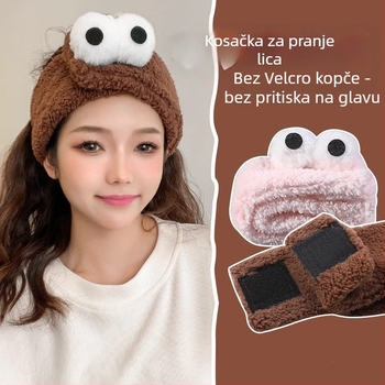 Plišana traka za kosu za čišćenje lica, korejskog stila, materijal: tkanina, ženski zimski dodatak, motiv crtanog jelena