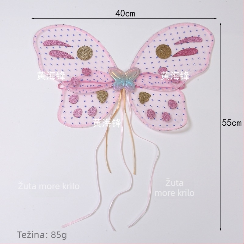 3D krila leptira za kostim, s blještavim detaljima, zadnji ukras za scenske nastupe