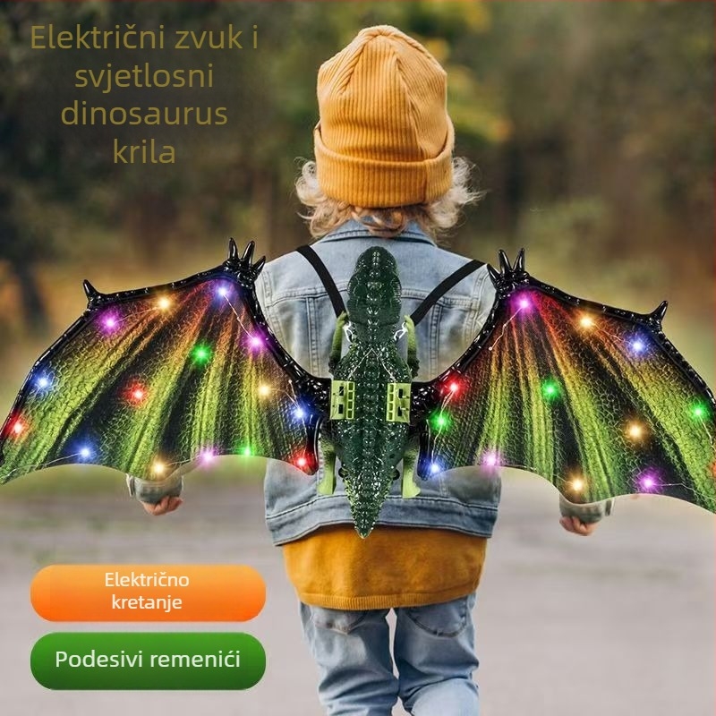 Električne svjetleća krila dinosaura – igračka za djecu, miče se i svijetli, od plastike, za dob 4–6 godina