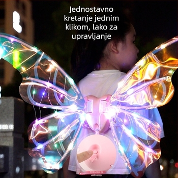 Svetleća električna krila leptira za djecu — pokretna krila sa svjetlom i glazbom, plastična dekoracija na leđima; uzrast 4–6 godina; 3C certifikat (kod 2023182202042649)