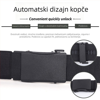 Muški najlon taktički pojas s automatskom kopčom od legure, casual i svestran stil, širina 2-4 cm