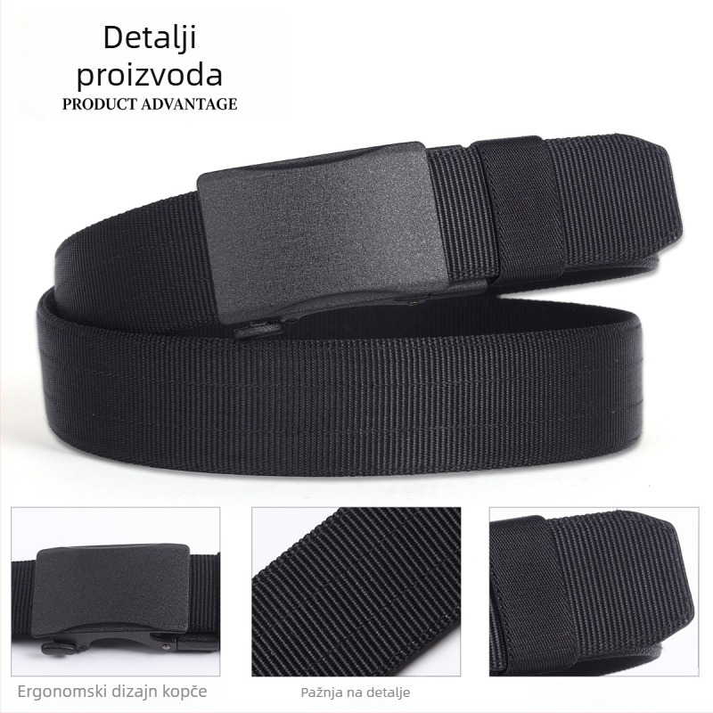 Muški najlon taktički pojas s automatskom kopčom od legure, casual i svestran stil, širina 2-4 cm
