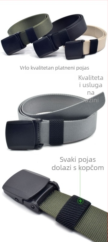 Dječji platneni kaiš za dječake — glatka kopča, plastični kaiš, plastična kopča, pakiranje u PP vrećici, svjež i sladak stil