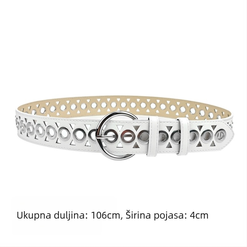 Ženski kaiš u punk stilu od umjetne kože, kopča od legure, kopčom na pin, širina 2–4 cm, svestran stil