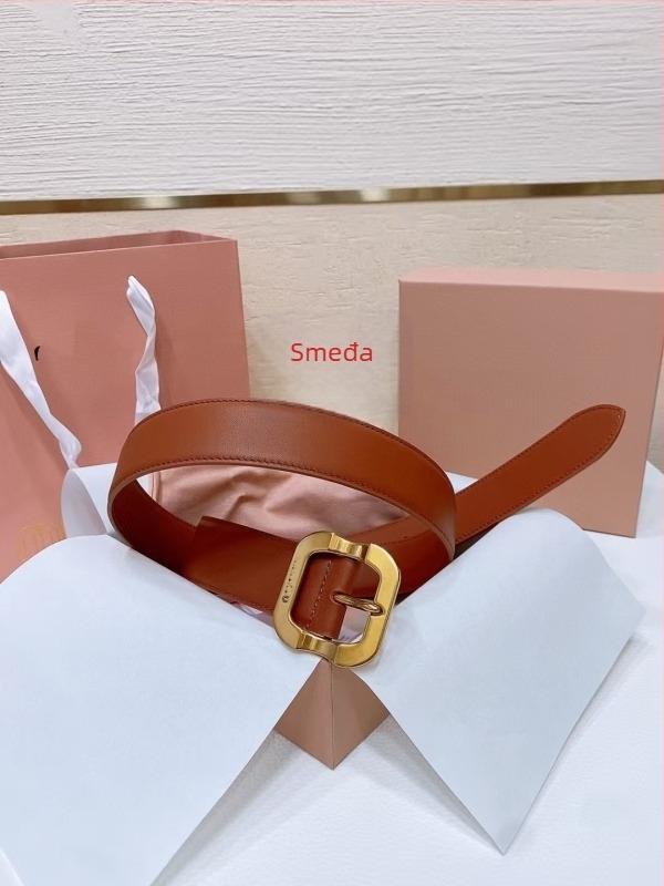 Ženski kožni kaiš s bakrenom kopčom i pinom, širina 2-4 cm