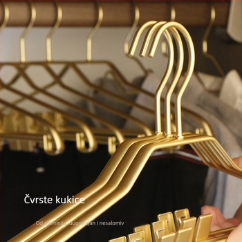 Aluminijska vješalica za odjeću s klipsama, protuklizna, integrirani prošireni dizajn (set od 5), lagani luksuzni stil