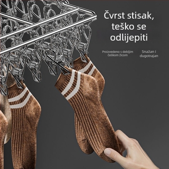 Vješalica za odjeću od nehrđajućeg čelika s 48 kopči, sklopiva višeklipna sušilica za odjeću, čarape i donje rublje