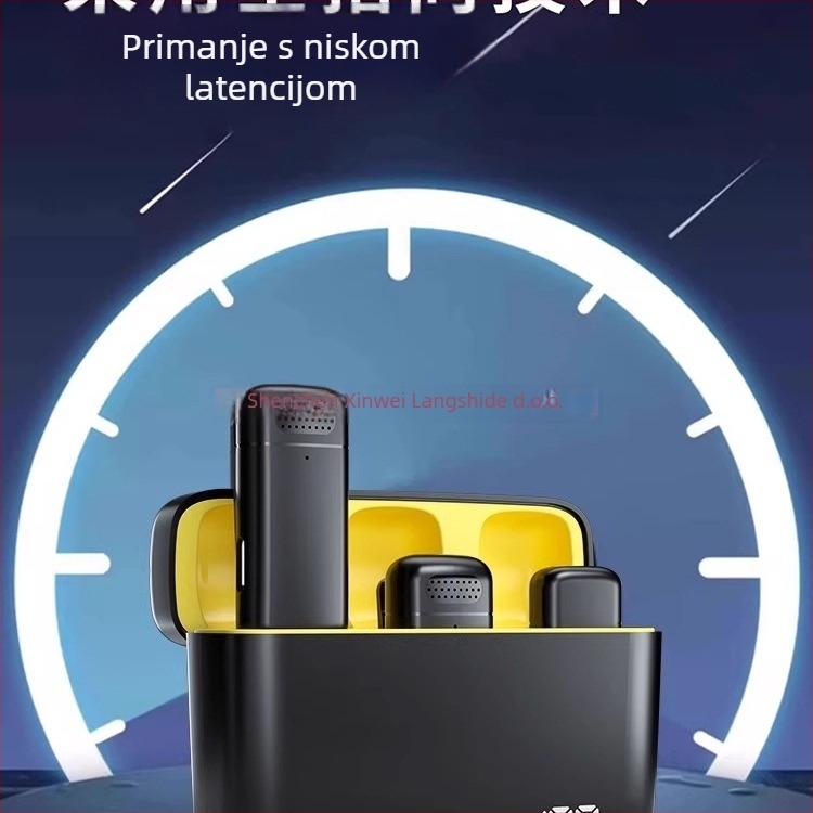 Bežični Lavalier mikrofon za mobitel – klip-on, redukcija šuma, model K5-20, usmjereni prekidač, SNR ≥70 dB, bez ugrađene baterije