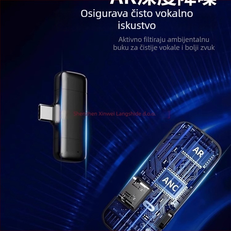 Bežični Lavalier mikrofon za mobitel – klip-on, redukcija šuma, model K5-20, usmjereni prekidač, SNR ≥70 dB, bez ugrađene baterije