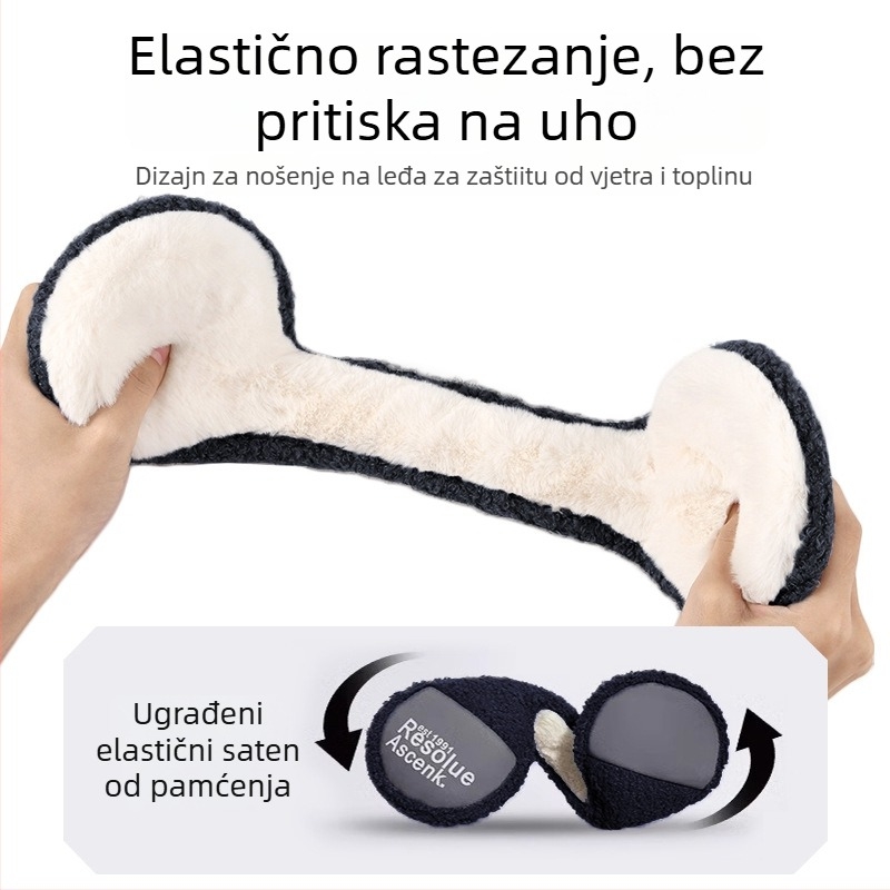Sklopive zimske zaštitne ušne maskice, unisex, poliester, zadržavaju toplinu, svestran stil, monohromatski uzorak, Zima 2025
