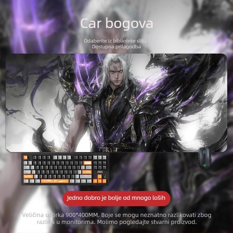 Velika podloga za miš s dizajnom 2D anime dječaka, za ured i gaming