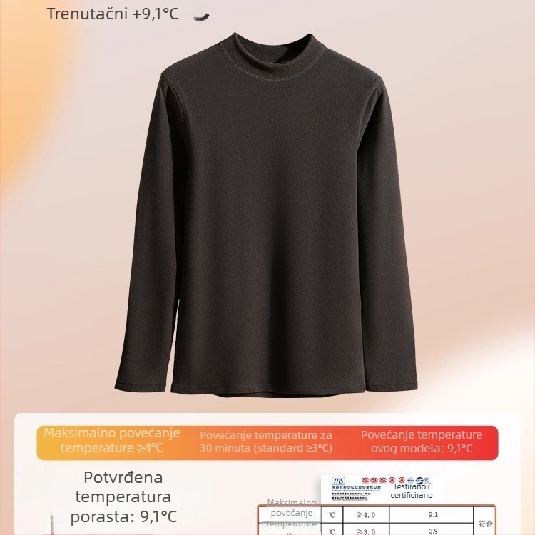 Muški topli komplet donjeg rublja od kašmira, ekstra debeli, bez šavova, pulover, uski kroj