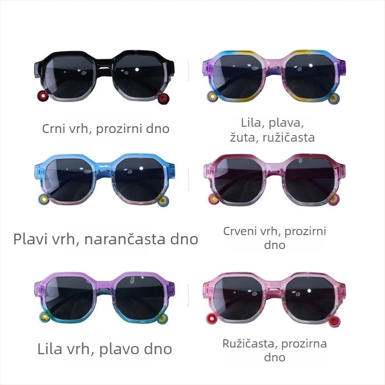 Dječje UV400 polarizirane sunčane naočale TAC leće, puni okvir, kvadratni oblik