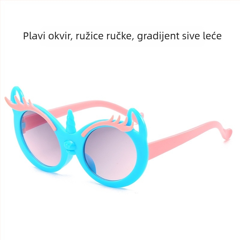 Dječje UV400 sunčane naočale s okruglim okvirom i lećama od smole – nepolarizirane, pun okvir, sladak zečić stil