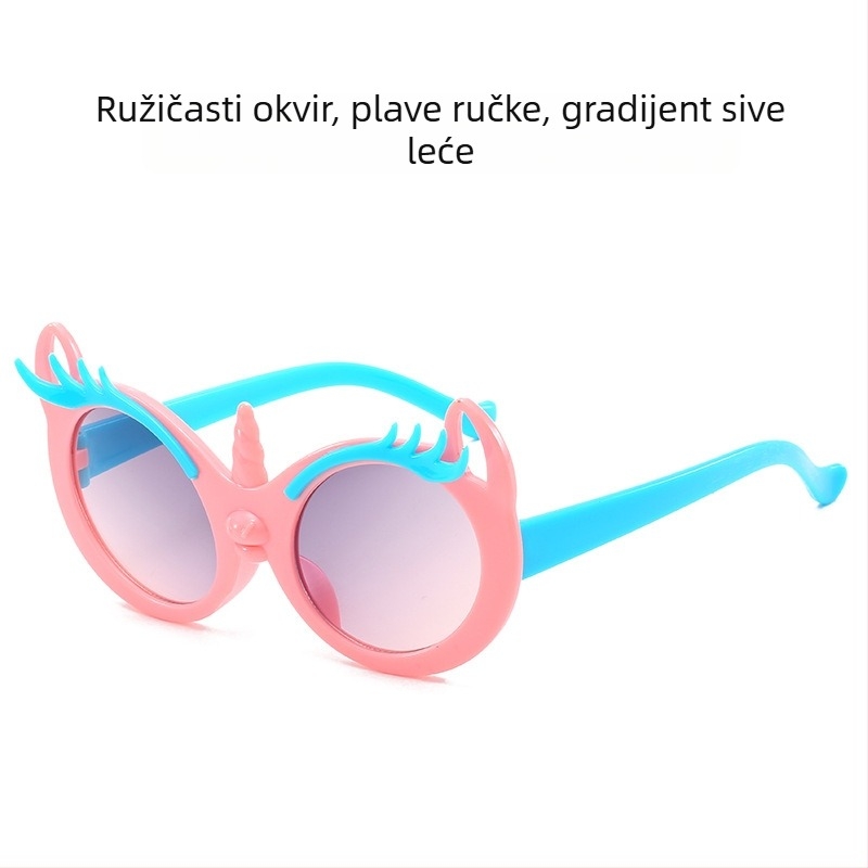 Dječje UV400 sunčane naočale s okruglim okvirom i lećama od smole – nepolarizirane, pun okvir, sladak zečić stil