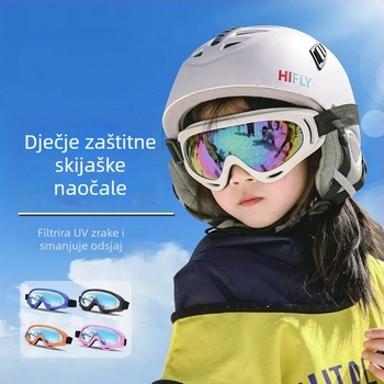Dječje skijaške naočale — kristalne leće; okvir: legura tri metala i bakarna legura; set leća; propusnost: Kategorija 2; za putovanja i otvoreni sport