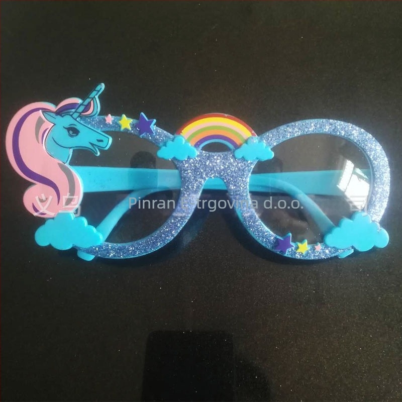 Plastične naočale s jednorogom za zabavu – cosplay rekvizit s dizajnom Pegaza, polu-ručna obrada, mogućnost prilagodbe
