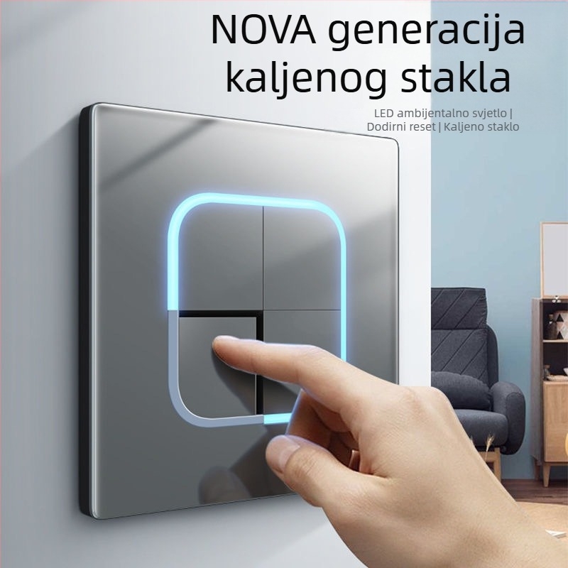 1-žični skriveni USB utičnica s staklom od kaljenog stakla, tip 86, LED, montaža 60×60 mm, kontakti od tin-fosfor bronze