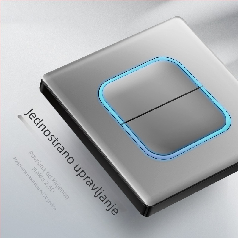 1-žični skriveni USB utičnica s staklom od kaljenog stakla, tip 86, LED, montaža 60×60 mm, kontakti od tin-fosfor bronze