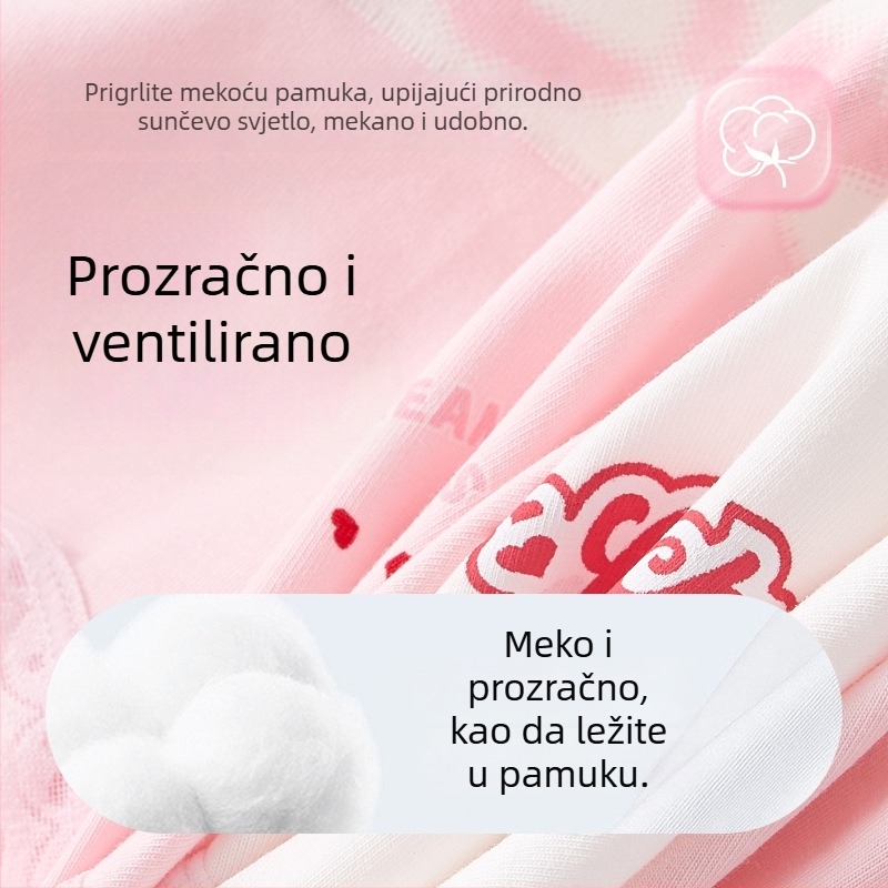 Donje rublje za djevojčice s visokim strukom, 95% pamuk, klasa A, guma sa bočnim kostima