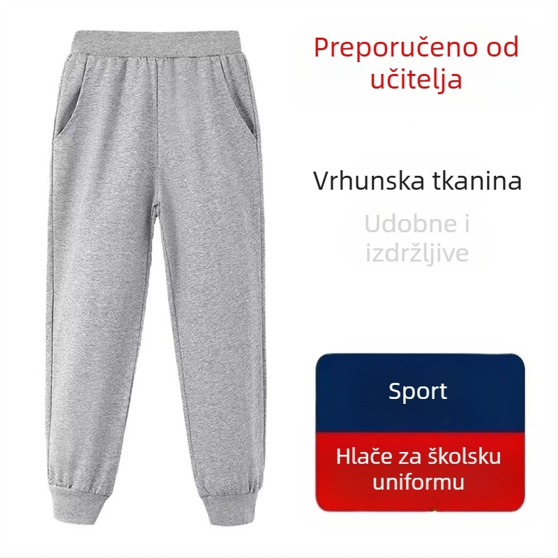 Dječje sportske hlače s manžetom u mornarsko-plavoj i tamnoplavoj boji, za dječake i djevojčice, školske hlače duge za jesen i zimu