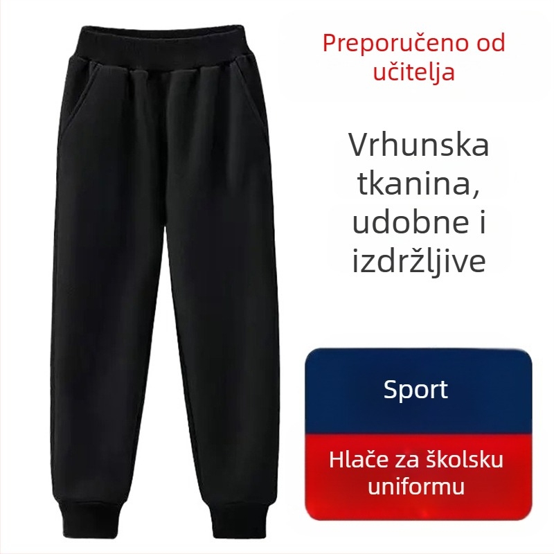 Dječje sportske hlače s manžetom u mornarsko-plavoj i tamnoplavoj boji, za dječake i djevojčice, školske hlače duge za jesen i zimu