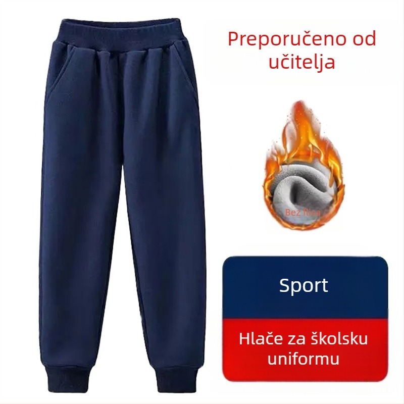 Dječje sportske hlače s manžetom u mornarsko-plavoj i tamnoplavoj boji, za dječake i djevojčice, školske hlače duge za jesen i zimu